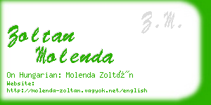 zoltan molenda business card